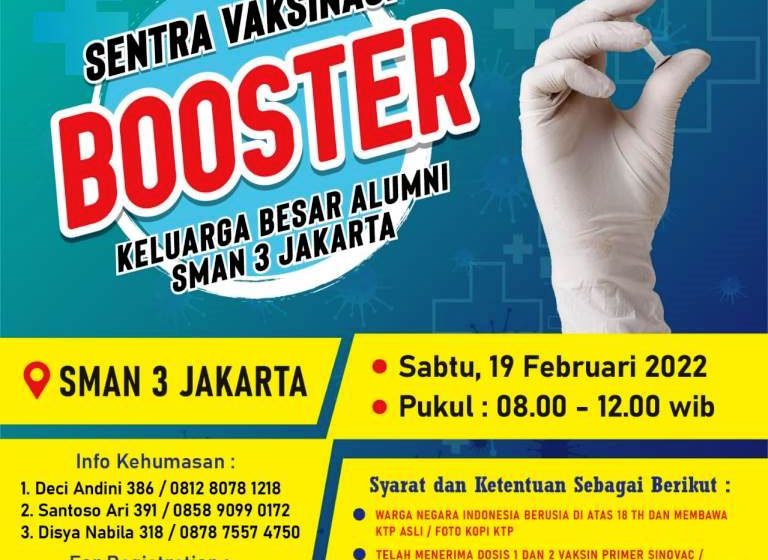  Sentra Vaksinasi Booster Keluarga Besar Alumni SMAN 3 Jakarta